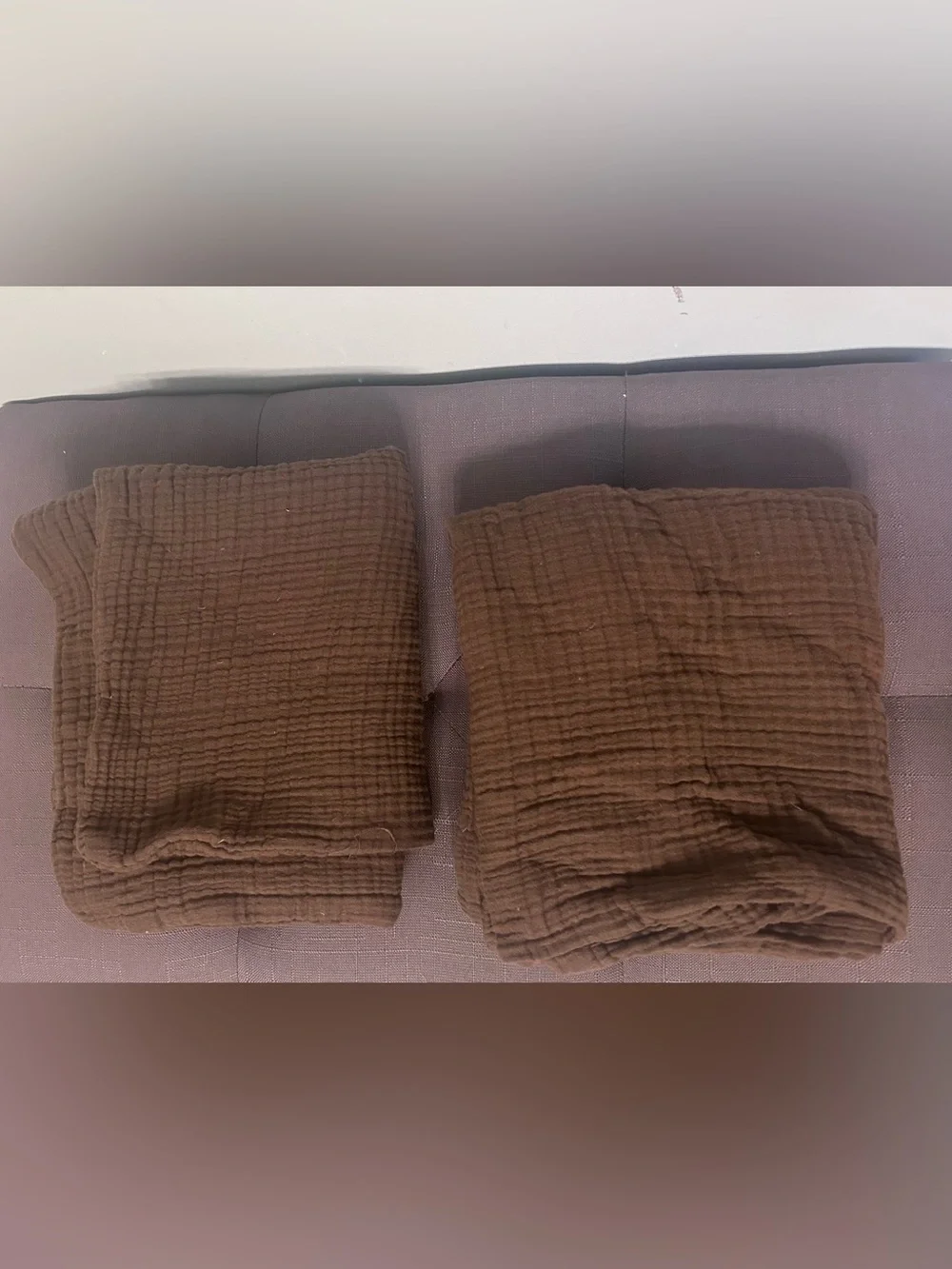 NWT Quince Chocolate Brown Organic Cotton Gauze Duvet Cover and Sham Set!